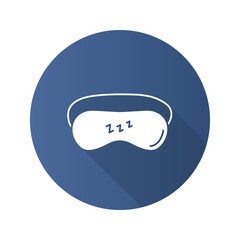 Poster - Sleeping mask flat design long shadow glyph icon