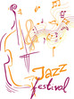 Jazz festival / Creative conceptual music festival vector. Musical instruments.