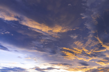 Wall Mural - sunset / sun rise sky with yellow and red light shining clouds and sky background and texture