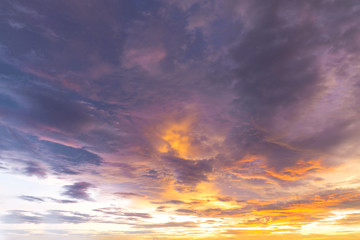 Wall Mural - fantasy sunset / sun rise sky with yellow and red light shining clouds and sky background and textur
