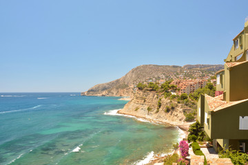 Colorful Mediterranean seascape. View from the hotel's  