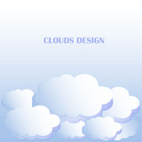 Fototapeta Do pokoju - Modern clouds design background, blue gradient clouds on blue sky, stock vector illustration