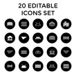 © HN Works - Set of 20 country filled and outline icons
