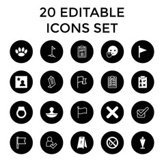 Canvas Print - Set of 20 mark filled and outline icons