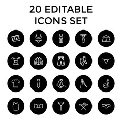 Sticker - Set of 20 textile outline icons