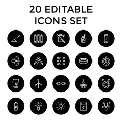 Wall Mural - Set of 20 energy outline icons