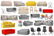 © Africa Studio - Collage of stylish sofas and chairs on white background