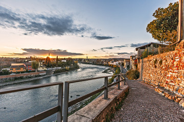 Wall Mural - sunset in Pescantina