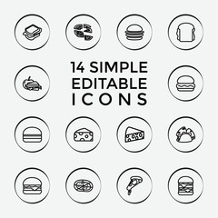 Sticker - Set of 14 cheese outline icons