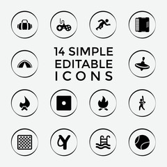 Sticker - Set of 14 leisure filled icons