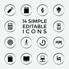 Wall Mural - set of 14 digital filled icons