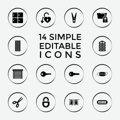 Poster - Set of 14 close filled icons