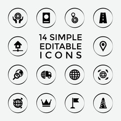 Poster - Set of 14 map filled icons