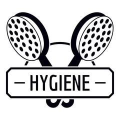  Hygiene shower logo, simple black style