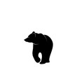 Graphic illustration of bear silhouette.