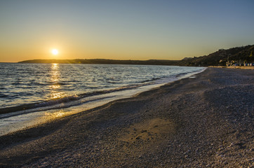 lights and shadows on the beach of lourdata