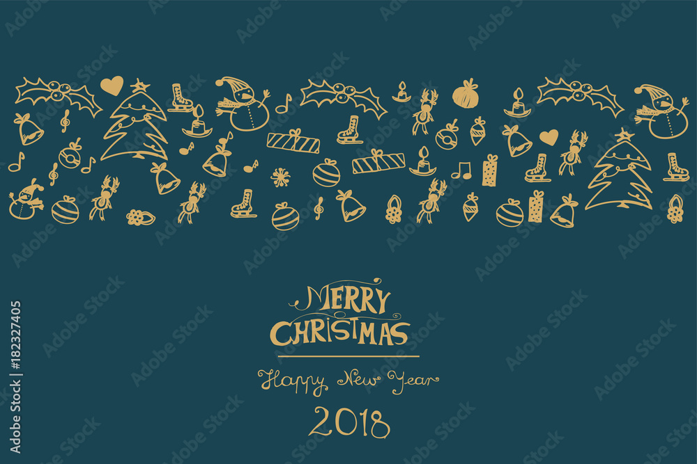 Kartka świąteczna - Boże Narodzenie 2018 - obrazy, fototapety, plakaty 