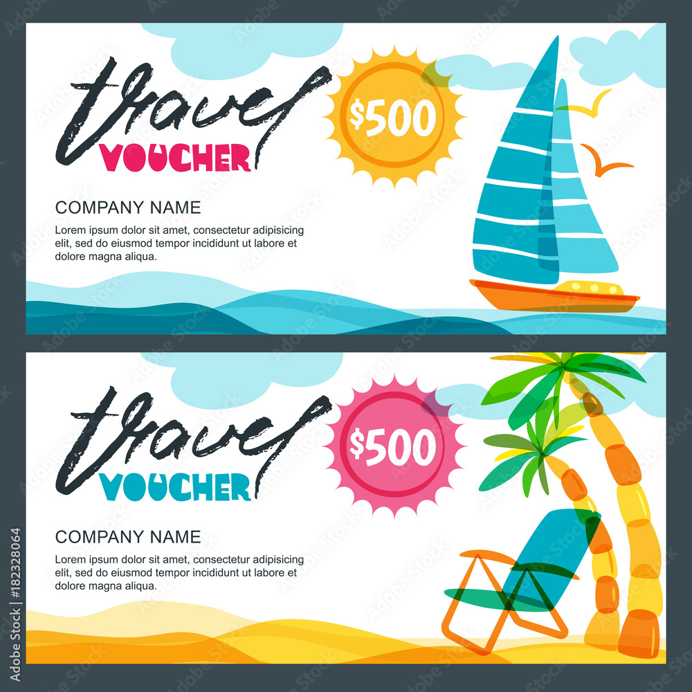 vector-gift-travel-voucher-template-tropical-island-yacht-sailing-boat-and-palms-illustration-concept-for-summer-vacation-and-travel-agency-banner-coupon-certificate-or-flyer-layout-stock-vector-adobe-stock for Customizable Free Printable Travel Voucher Template Vector gift travel voucher template. Tropical island, yacht, sailing boat and palms illustration. Concept for summer vacation and travel agency. Banner, coupon, certificate or flyer layout. Stock Vector | Adobe Stock for Customizable Free Printable Travel Voucher Template