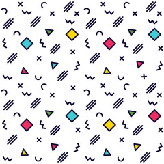 Wall Mural - vector abstract geometric pattern memphis style on a white background