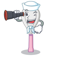 Poster - Sailor with binocular whisk character cartoon style