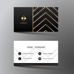 Modern business card template design. With inspiration from the abstract. Contact card for company. Two sided black