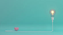 Love Is Bright, There Is Hope, Love Is Beautiful Heart Valentines Day Concept On Pastel Background,love Colorful For Copy Space Minimal Object Concept Pastel Colorful Lovely Art 3D Illus