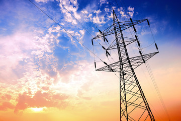 Wall Mural - high voltage post or high voltage tower