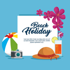 Poster - summer holidays on beach poster vector illustration graphic design