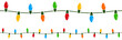 Vector illustration of a string of colorful holiday lights that can be joined end to end seamlessly to form longer strings as needed.