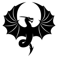 Sticker - Black dragon sign.