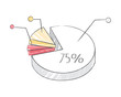 Pie Chart Representing Data Vector Illustration