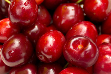 delicious red cherry, background texture