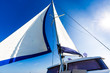 Sailing. Boat or yacht details. Sailing background