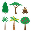 Various trees set, isolated design elements