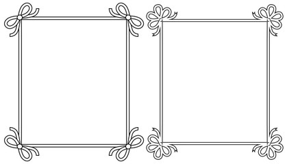 Ornamental Frames with Vintage Decor Bows Elements