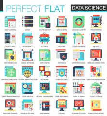 Aufkleber - Vector Data science complex flat icon concept. Web infographic icons design.