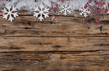 Wall Mural - christmas decoration on wooden background
