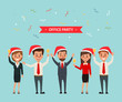 © Felizlalala - Office party celebrating merry christmas and happy new year holidays. business people teamwork party.