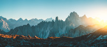 Dolomites Alps Rocky Mountain Range At Tre Cime Di Lavaredo