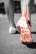 © WavebreakMediaMicro - Highlighted foot bones of jogging man