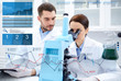© Syda Productions - scientists with microscope making research in lab