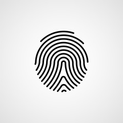 Wall Mural - Fingerprint line icon. Vector