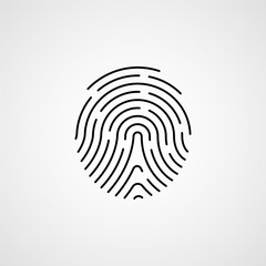 Wall Mural - Fingerprint line icon. Vector