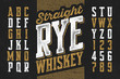 © piai - Vintage style modern font, straight rye whiskey simple label design