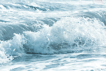 Canvas Print - View of waves on sea beach at resort