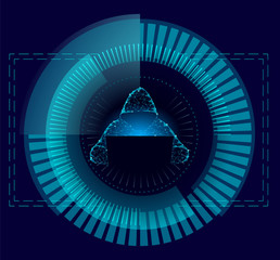 Wall Mural - internet security cyber attack avoid business concept low poly. anonymous hacker at the laptop compu