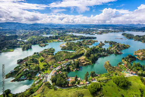 Cuadros en Lienzo Guatape panoramic view from the Rock (la Piedra del Penol), near Medellin, Colombia