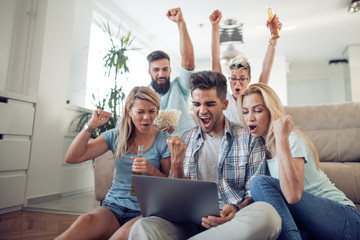 Poster - Group of friends watching sport together