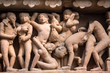 Close up erotic stone carving in Lakshman Temple