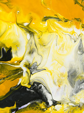 Black And Yellow Marble Abstract Hand Painted Background